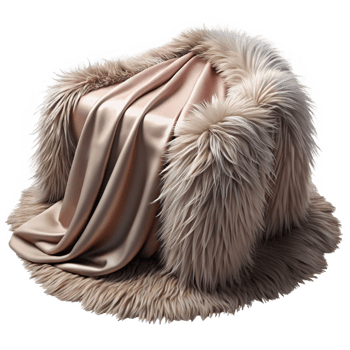 Faux Fur and Satin Drape 3D Illustration png
