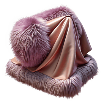 Pink Fur and Silk Drape png