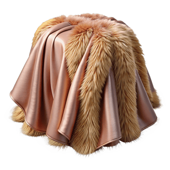 Rose Gold Satin and Fur 3D Render png