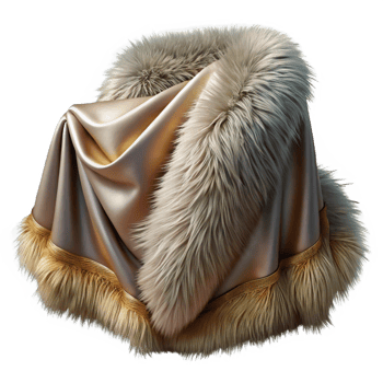 3D Fur and Fabric Drape Illustration png