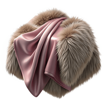 3D Render Fur and Silk Drape png