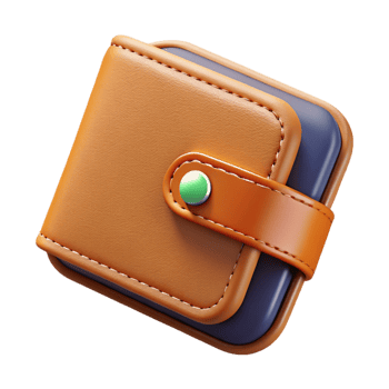Leather Wallet 3D Illustration png