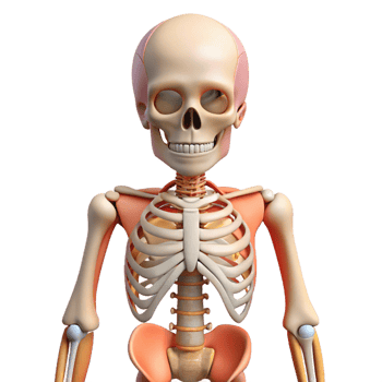 Human Skeleton Anatomy Isometric Model png