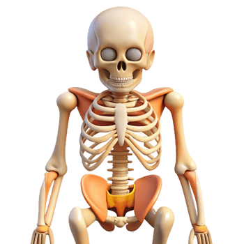 3D Skeleton Model Upper Body Anatomy png
