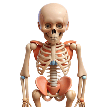 Isometric Cartoon Skeleton Illustration png