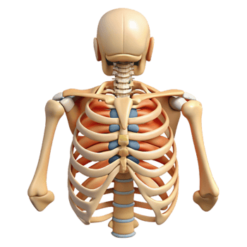 3D Rendered Human Rib Cage and Spine Illustration png