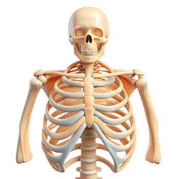 Human Rib Cage and Skull Anatomy png