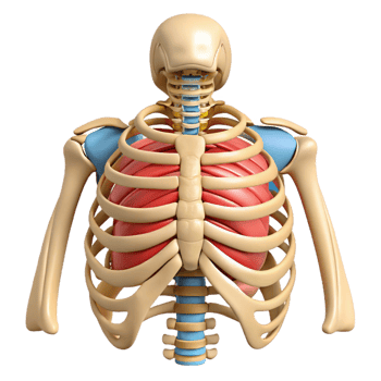 Isometric Model of Human Rib Cage and Spine png