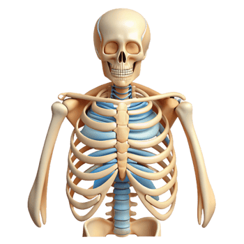 Human Skeleton Ribcage Isometric Illustration png