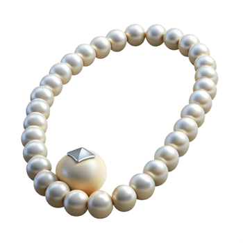 Pearl Necklace with Gemstone Pendant png