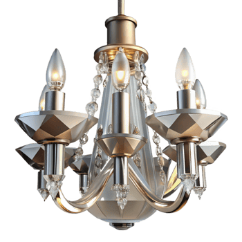 Crystal Chandelier with Gold Accents png