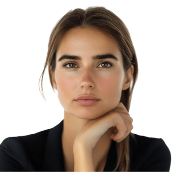 Stylish Woman Wearing Black Suit and Shirt On Transparent Background png