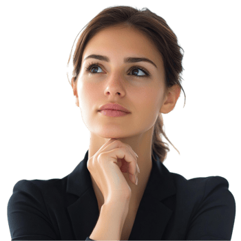 Confident Woman in Black Business Outfit On Transparent Background png