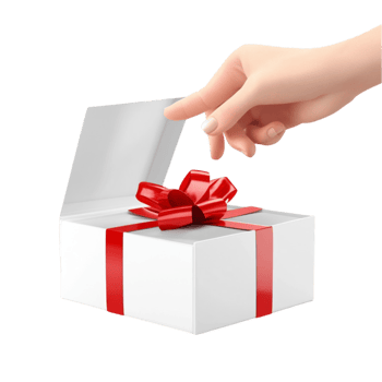 Opening a Present with Red Ribbon On Transparent Background png