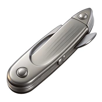 Metal Multi-Tool Knife with Folding Blade png