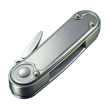 Silver Folding Pocket Knife with Tools png