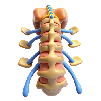Isometric Cartoon Spine Model png