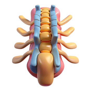 3D Render of a Human Spine png