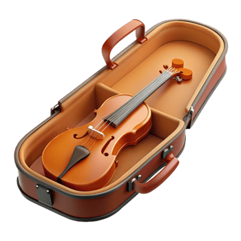 3d Illustration of Violin in Case png