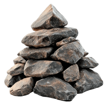 A pile of rocks on a transparent background png