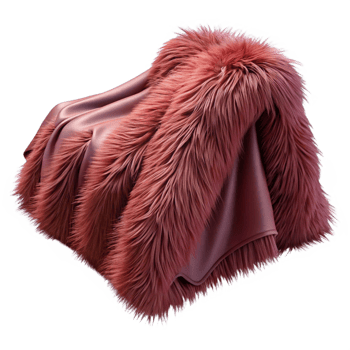 Pink Furry Fabric 3D Render png
