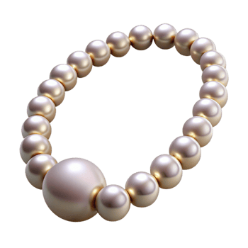 Shiny Pearl Necklace 3D Render png
