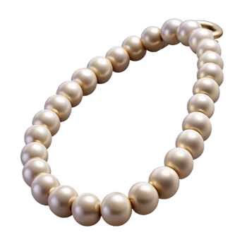 Golden Pearl Necklace on Gradient Background png