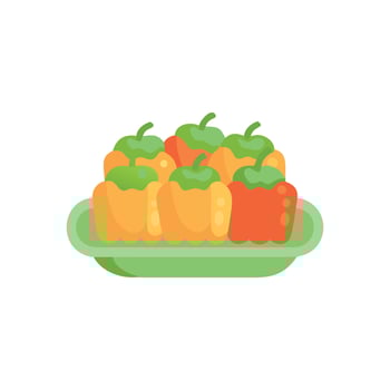 Classic Stuffed Peppers Icon vector