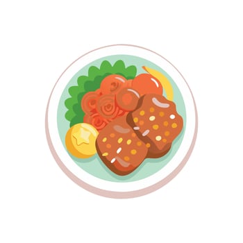 Delicious Sweet and Sour Pork Icon vector