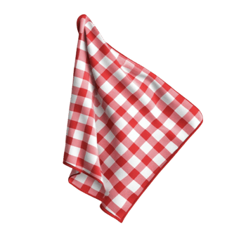 Red and White Checkered Scarf Illustration on Transparent Background png