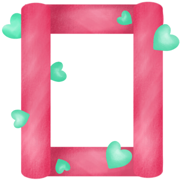 Letter O decorated with minimalist red and green hearts png