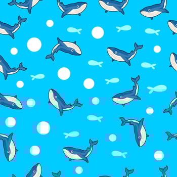 seamless pattern whale in sea wather vector