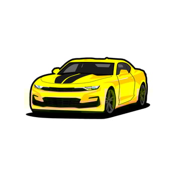 modern super sports yellow car vector