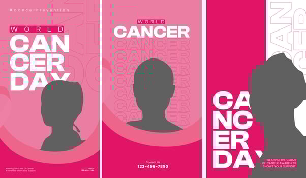 International Cancer day social media stories collection vector