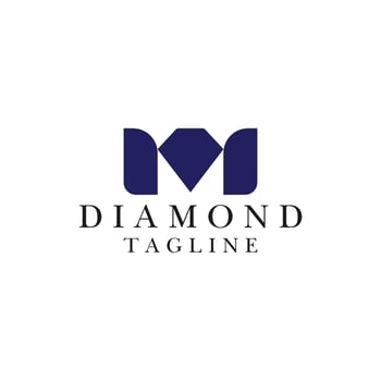 Stylish Dark Blue Geometric M Logo Design vector