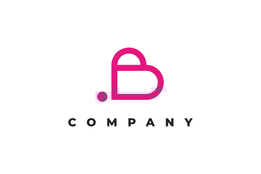 letter b butterfly and heart logo vector