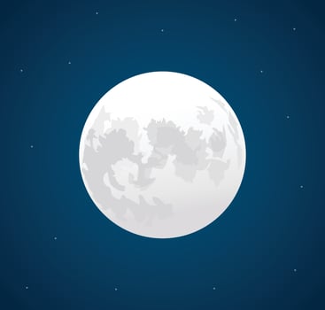 The Moon illustration isolated on dark background vector