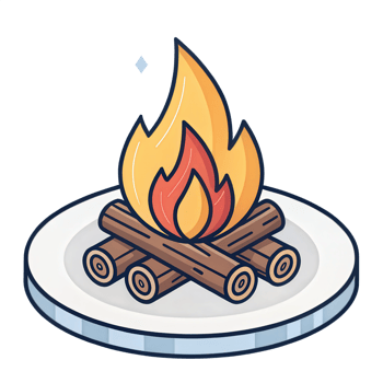 Campfire with Logs Flat Design png
