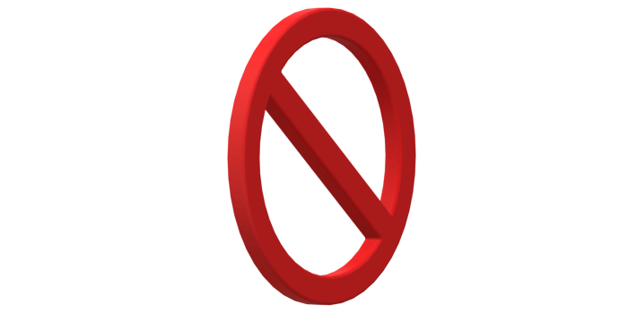 Prohibited No Sign isolated on a Transparent Background png