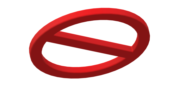 3D Prohibited No Sign isolated on a Transparent Background png
