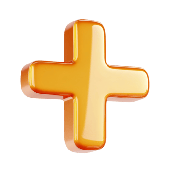A 3d orange cross png
