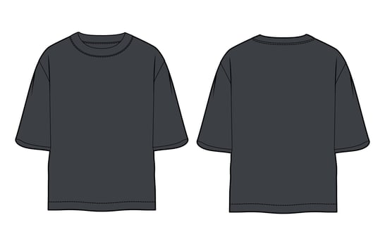 A black t - shirt with a white background vector