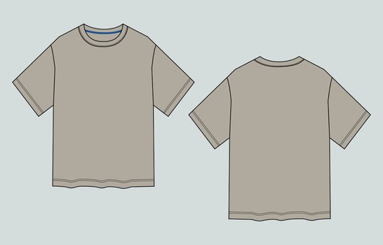 A t - shirt with a blue collar and a gray collar vector