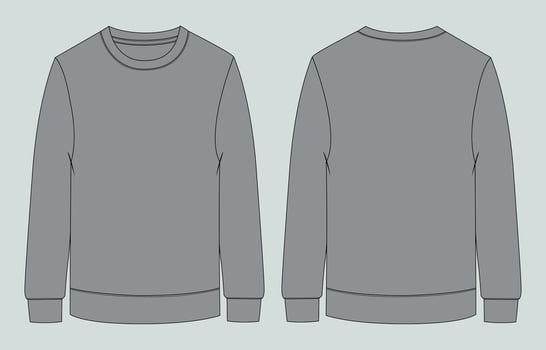 Sweater template, grey sweatshirt template, illustration vector