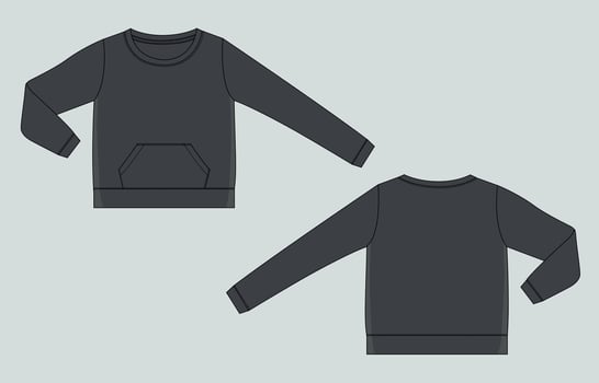 Sweater with pocket template, illustration vector