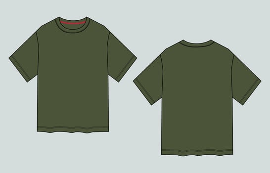 Two green t - shirts on a gray background vector