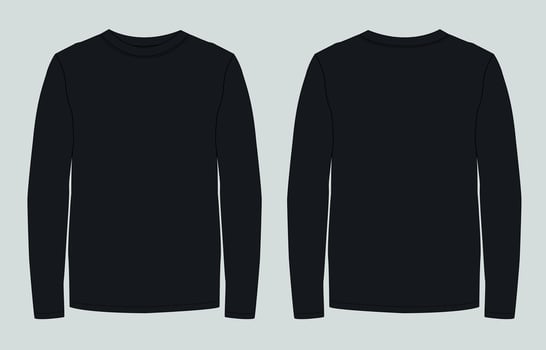 Black long sleeve t - shirt template vector