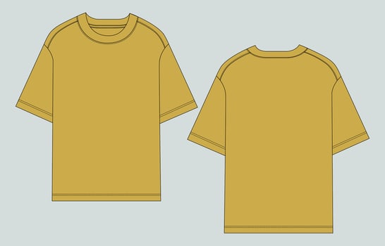 A yellow t - shirt with a white collar and sleeves vector