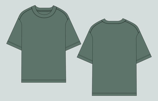 Two green t - shirts on a gray background vector