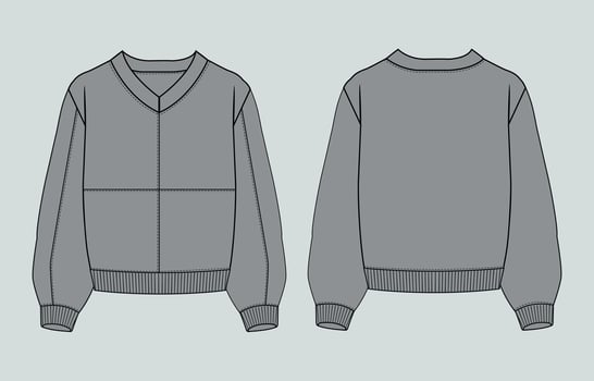 A drawing of a sweater with a v - neck vector
